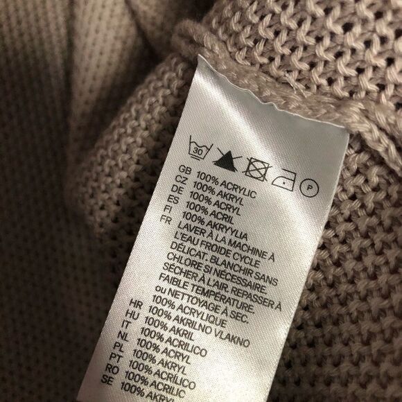 H&M Beige Acrylic Open Front Knitted Sweater - Picture 3 of 5